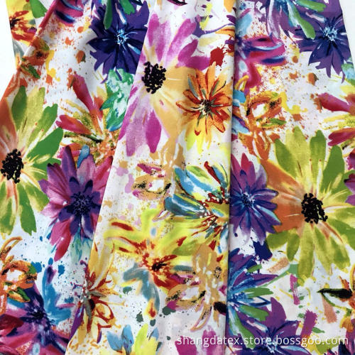 Spring And Summer Rayon Semi Digital Print Fabric